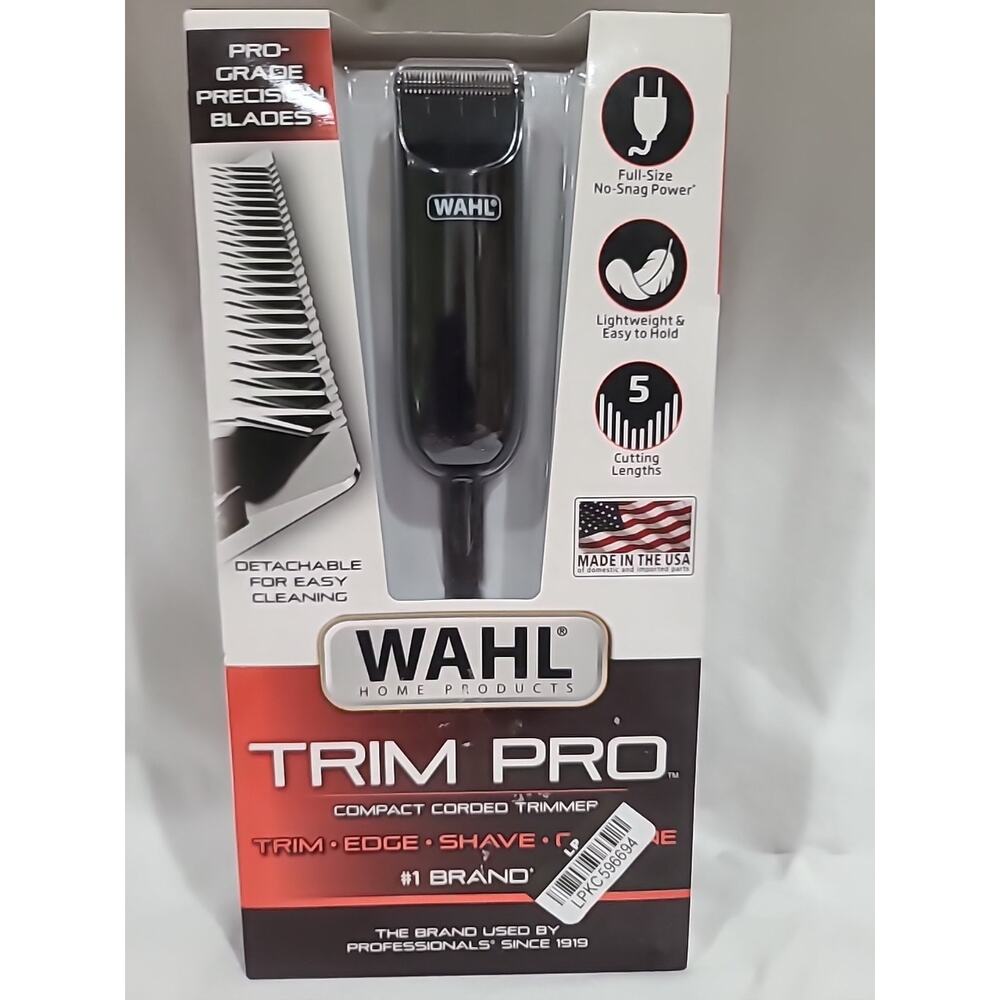 Wahl Trim Pro Compact Corded Trimmer for Men with Detachable Blades New